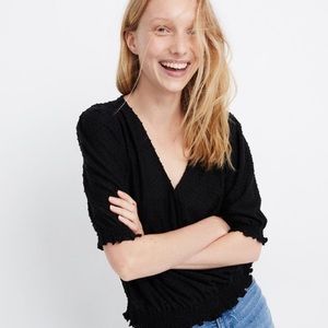 Madewell Clip Dot Wrap Blouse